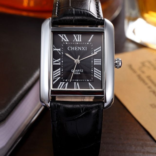 Men's Elegant Rectangular Case Wristwatches