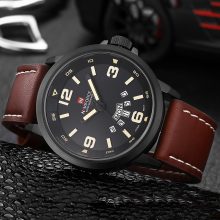 Casual Men’s Leather Band Wristwatches