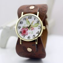 Printed Leather Bracelet Wristwatches